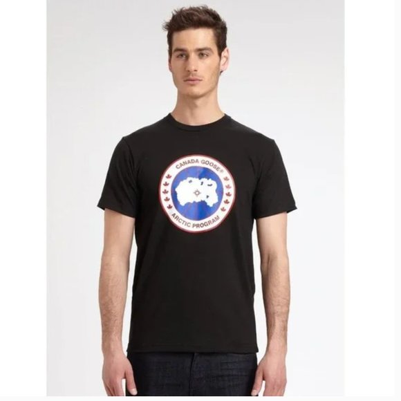 Canada Goose Logo Men's Black T Shirt Size Small - Picture 3 of 10